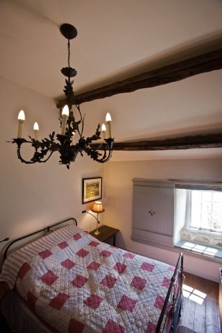 A photograph of the bedroom